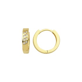 14 Ayar Taşlı Halka Altın Küpe