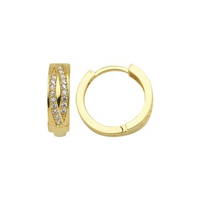 14 Ayar Taşlı Halka Altın Küpe