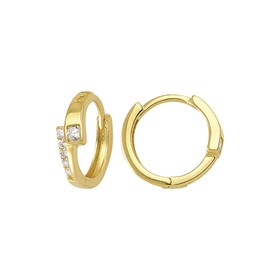 14 Ayar Taşlı Halka Altın Küpe