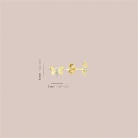 14 Ayar Taşlı Kelebek Altın Küpe