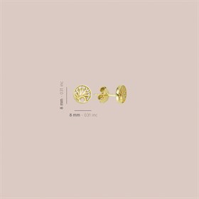 14 Ayar Yuvarlak Taşlı Altın Küpe