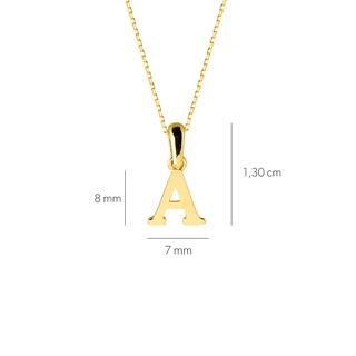14 Ayar Altın A Harfi Kolye