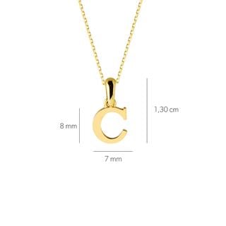 14 Ayar Altın C Harfi Kolye