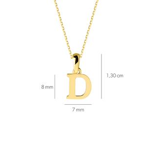 14 Ayar Altın D Harfi Kolye