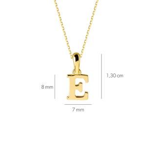 14 Ayar Altın E Harfi Kolye