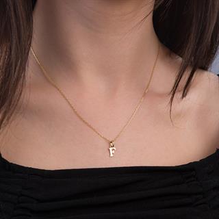 14 Ayar Altın F Harfi Kolye