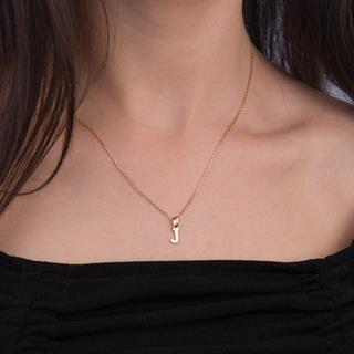 14 Ayar Altın J Harfi Kolye