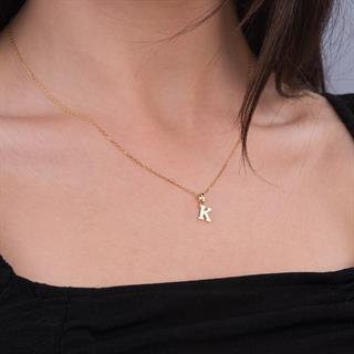 14 Ayar Altın K Harfi Kolye