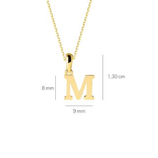 14 Ayar Altın M Harfi Kolye