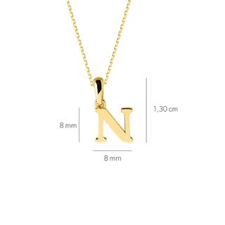14 Ayar Altın N Harfi Kolye