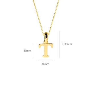 14 Ayar Altın T Harfi Kolye