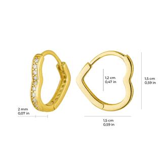 14 Ayar Kalp Modeli Halka Altın Küpe