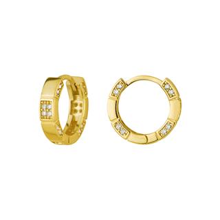 14 Ayar Modern Taşlı Halka Altın Küpe