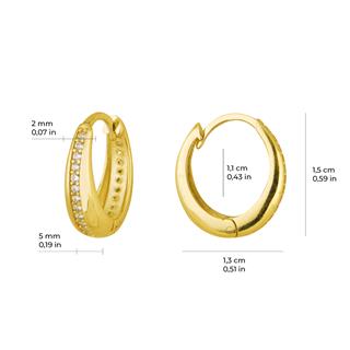 14 Ayar Taşlı Damla Halka Altın Küpe