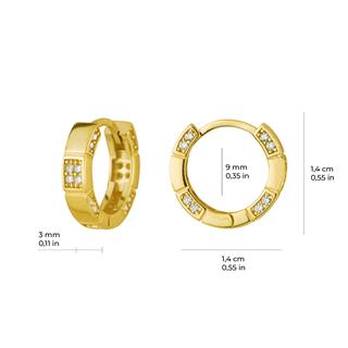 14 Ayar Modern Taşlı Halka Altın Küpe