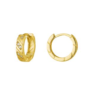 14 Ayar Taşlı Modern Halka Altın Küpe