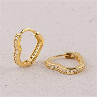 14 Ayar Kalp Modeli Halka Altın Küpe