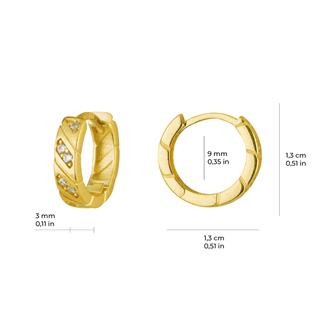 14 Ayar Taşlı Modern Halka Altın Küpe