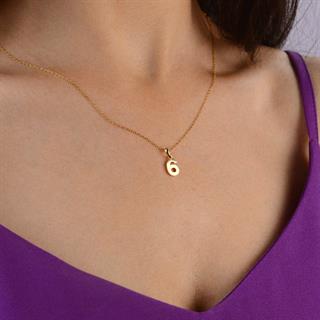 14 Ayar Altı Rakamı Altın Kolye