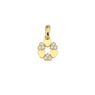 14 Ayar Altın Yuvarlak Kalp Kolye Ucu