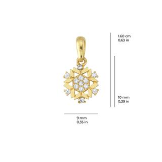 14 Ayar Altın Kar Tanesi Kolye Ucu