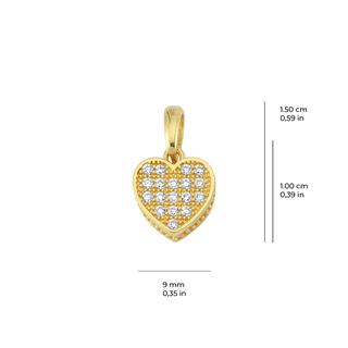 14 Ayar Altın Taşlı Kalp Kolye Ucu