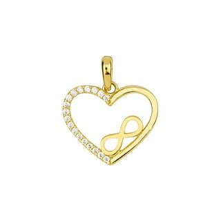 14 Ayar Altın Kalp ve Sonsuzluk Kolye Ucu