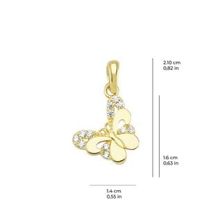 14 Ayar Kelebek Taşlı Altın Kolye Ucu
