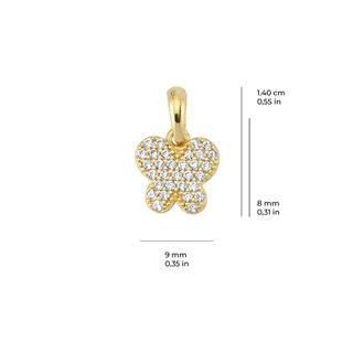 14 Ayar Altın Kelebek Taşlı Kolye Ucu
