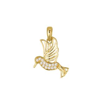 14 Ayar Talı Kuş Altın Kolye Ucu