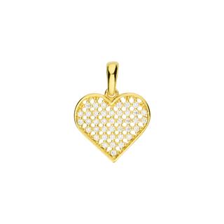 14 Ayar Kalp Taşlı Altın Kolye Ucu