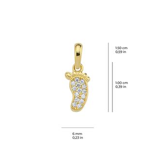 14 Ayar Altın Bebek Ayak İzi Kolye Ucu