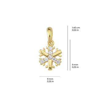 14 Ayar Kar Tanesi Altın Kolye Ucu