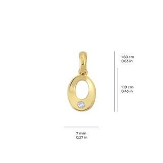 14 Ayar Altın Tek Taşlı Oval Kolye Ucu