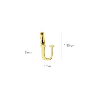 14 Ayar Altın U Harfi Kolye Ucu