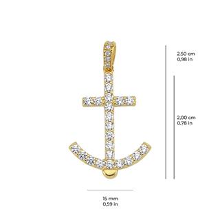 14 Ayar Altın Taşlı Çapa Kolye Ucu