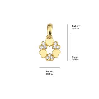 14 Ayar Altın Yuvarlak Kalp Kolye Ucu