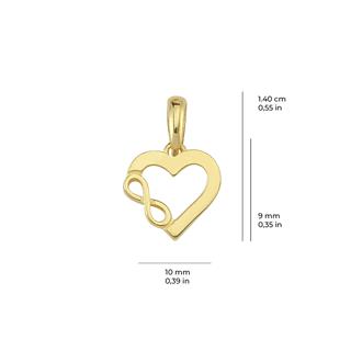14 Ayar Kalp Sonsuzluk Altın Kolye Ucu