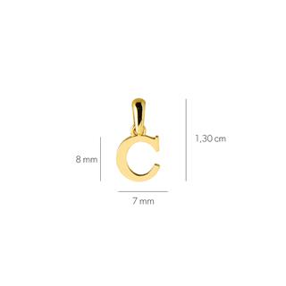 14 Ayar Altın C Harfi Kolye Ucu