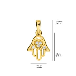 14 Ayar Fatma Ana Eli Altın Kolye Ucu