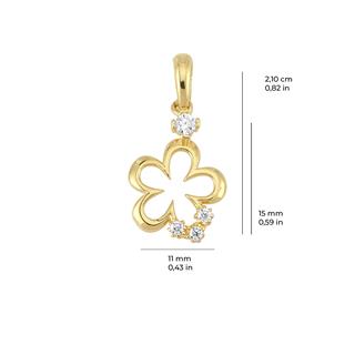 14 Ayar Altın Taşlı Kalp Kolye Ucu