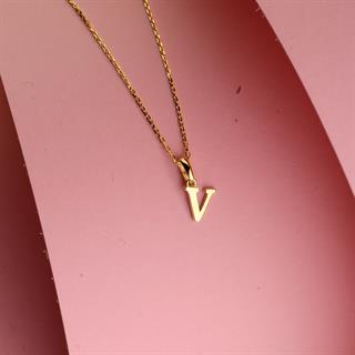 14 Ayar Altın H Harfi Kolye Ucu