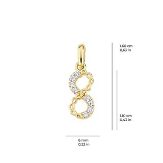 14 Ayar Sonsuzluk Taşlı Altın Kolye Ucu