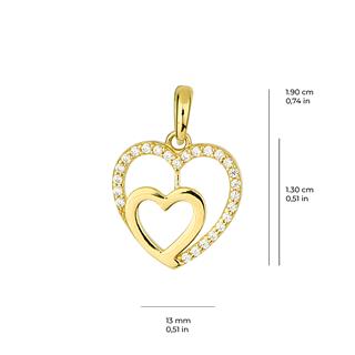 14 Ayar Altın Kalp Kolye Ucu