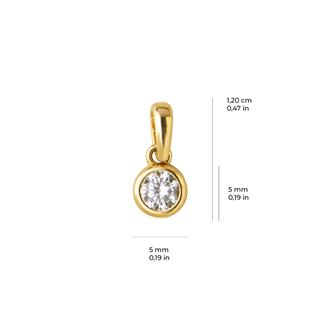 14 Ayar Altın Tek Taş Kolye Ucu