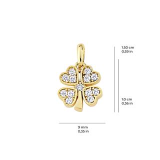 14 Ayar Altın Taşlı Yonca Kolye Ucu