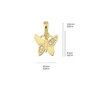 14 Ayar Altın Kelebek Taşlı Kolye Ucu