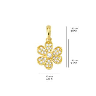 14 Ayar Taşlı Papatya Altın Kolye Ucu