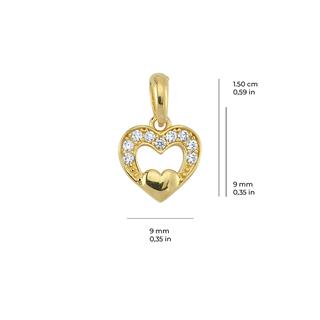 14 Ayar Altın Kalp Kolye Ucu