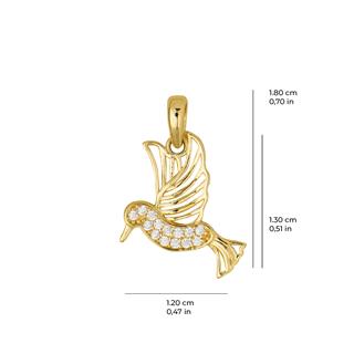 14 Ayar Talı Kuş Altın Kolye Ucu